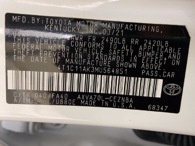 Used 2021 Toyota Camry LE w/ Cold Weather Package FWD image 33
