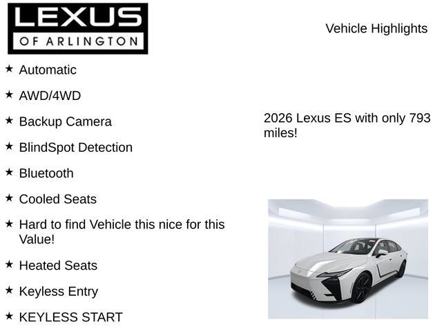 Certified 2026 Lexus ES 500e w/ Convenience Package AWD/4WD image 7