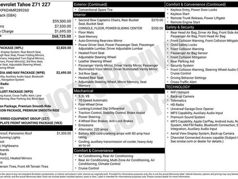 Used 2021 Chevrolet Tahoe Z71 w/ Luxury Package AWD/4WD image 37