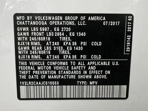 Used 2018 Volkswagen Atlas SE AWD/4WD image 52