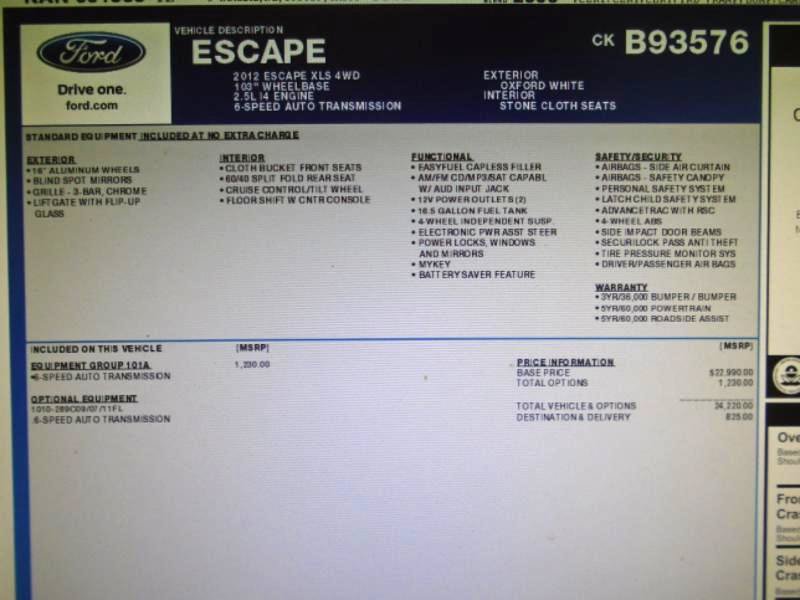 Used 2012 Ford Escape XLS AWD/4WD image 24
