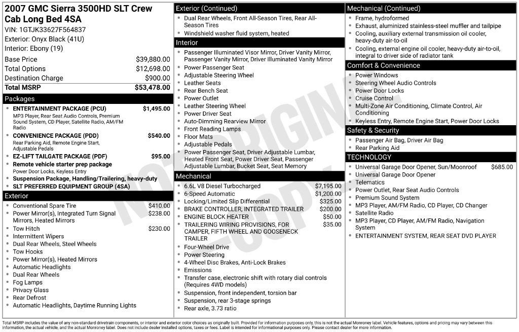 Used 2007 GMC Sierra 3500 SLT w/ Entertainment Package AWD/4WD image 3