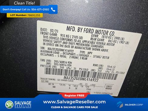 Used 2021 Ford EcoSport SE w/ SE Convenience Package image 17