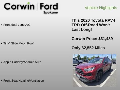 Used 2020 Toyota RAV4 TRD Off-Road w/ TRD Off-Road Weather Package AWD/4WD image 12