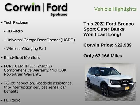 Used 2022 Ford Bronco Sport Outer Banks w/ Tech Package image 7
