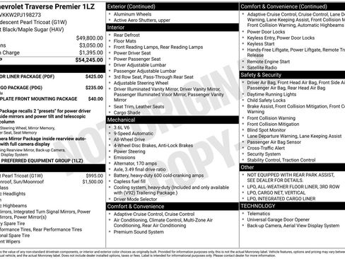 Used 2023 Chevrolet Traverse Premier w/ LPO, Floor Liner Package image 38