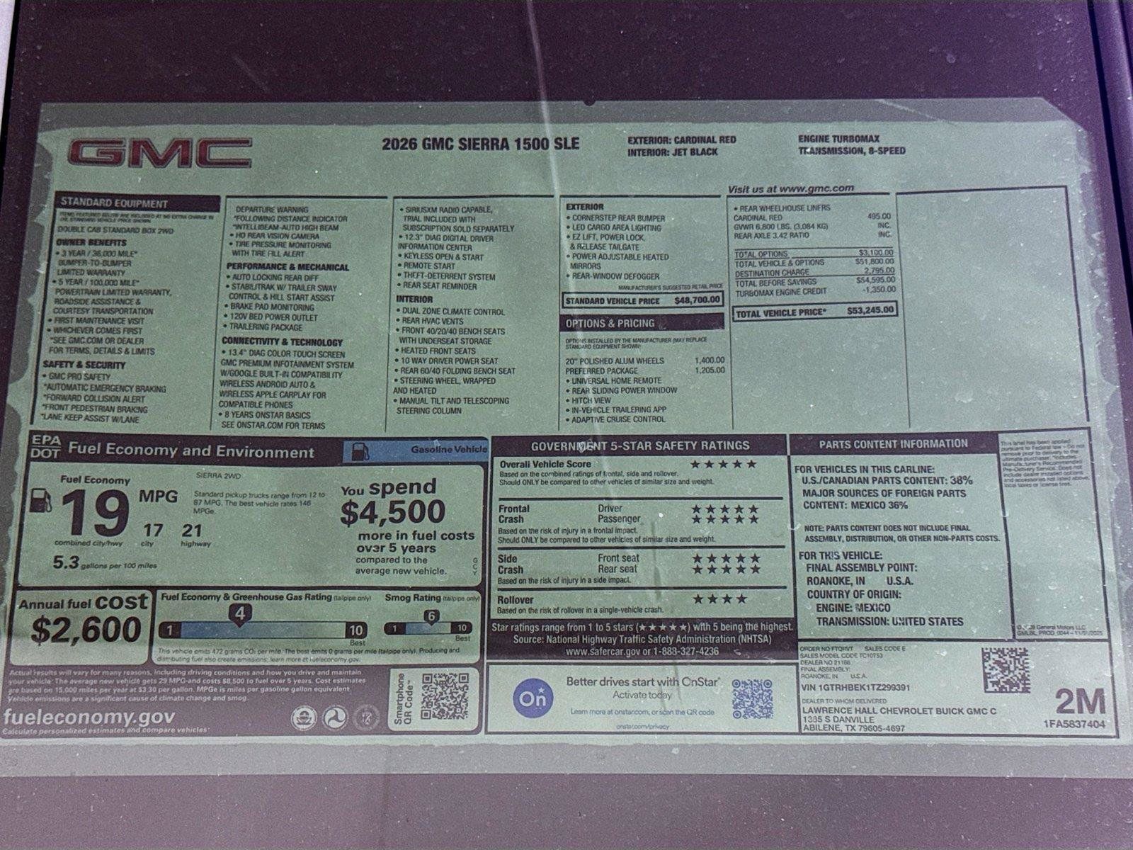 New 2026 GMC Sierra 1500 SLE w/ Preferred Package RWD image 20