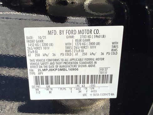 Used 2021 Lincoln Nautilus Reserve w/ Equipment Group 201A image 34