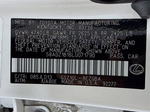 Used 2020 Lexus ES 350 w/ Premium Package image 12