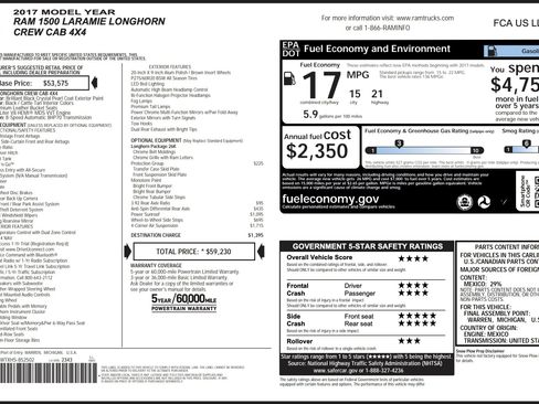 Used 2017 RAM 1500 Laramie Longhorn w/ Protection Group AWD/4WD image 4