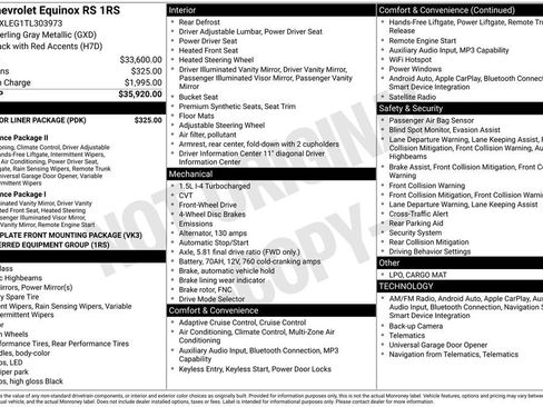 Used 2026 Chevrolet Equinox RS w/ LPO, Floor Liner Package FWD image 5