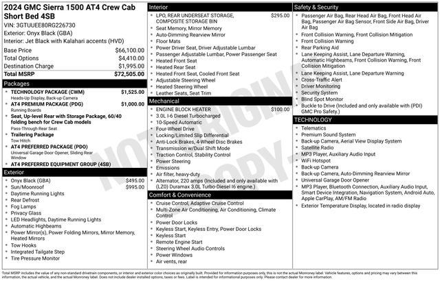 Used 2024 GMC Sierra 1500 AT4 w/ Technology Package AWD/4WD image 32