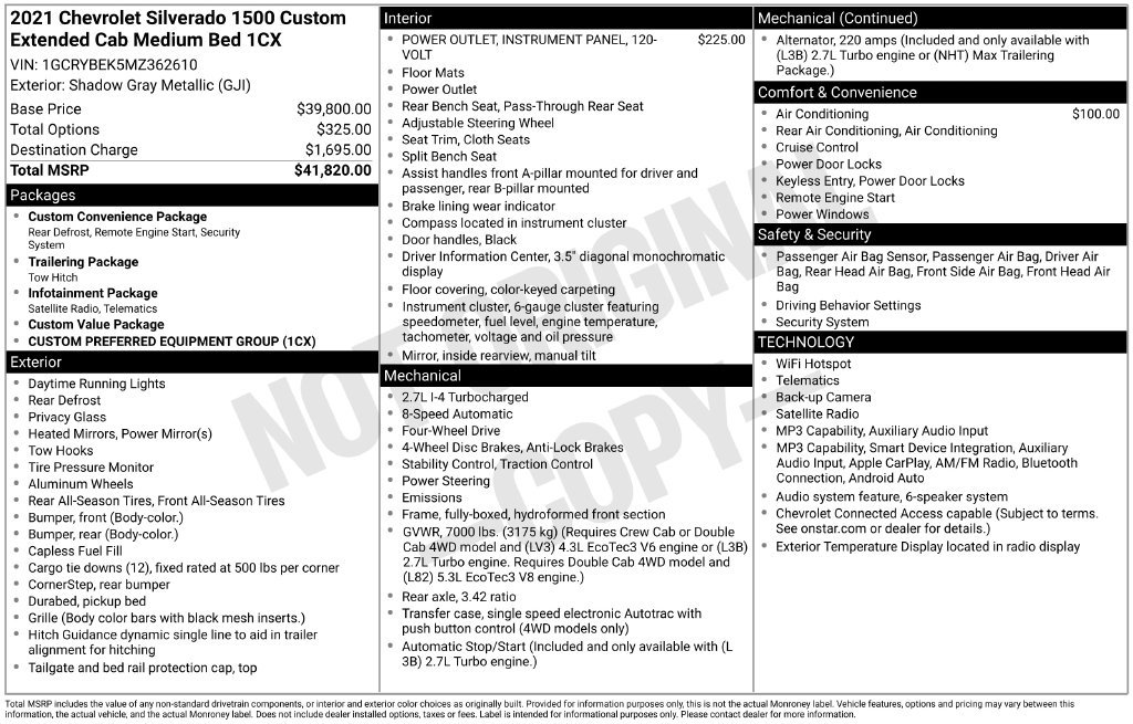 Used 2021 Chevrolet Silverado 1500 Custom AWD/4WD image 2