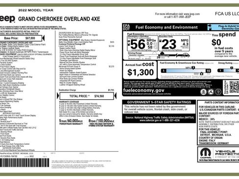 Used 2022 Jeep Grand Cherokee Overland w/ Advanced Protech Group III AWD/4WD image 4