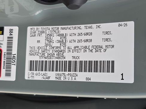 New 2026 Toyota Tundra Platinum image 35