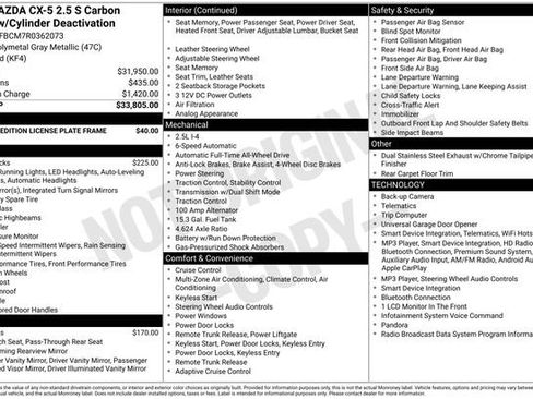 Certified 2024 MAZDA CX-5 Carbon Edition AWD/4WD image 30