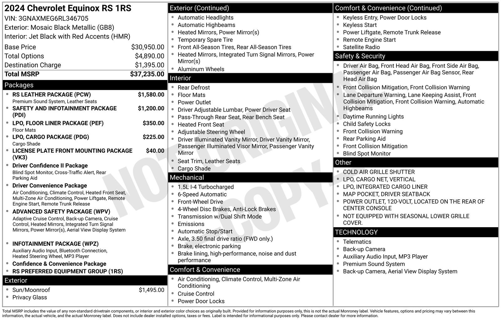Used 2024 Chevrolet Equinox RS w/ RS Leather Package FWD image 29