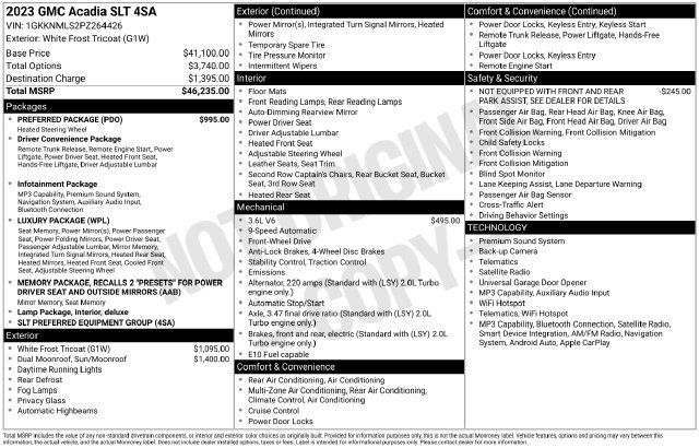 Used 2023 GMC Acadia SLT w/ Preferred Package FWD image 5
