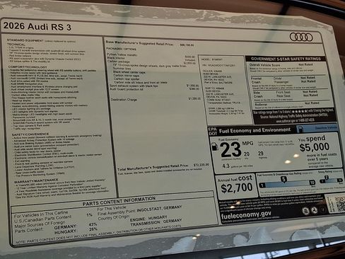 New 2026 Audi RS 3 AWD/4WD image 19