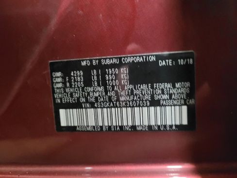 Used 2019 Subaru Impreza 2.0i Limited image 33