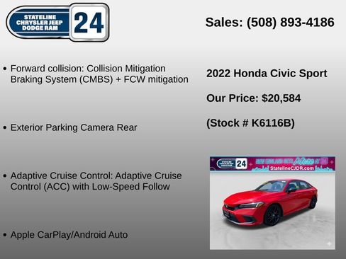 Used 2022 Honda Civic Sport image 5