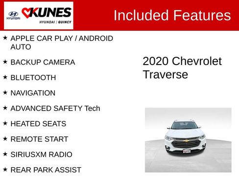 Used 2020 Chevrolet Traverse LT w/ LT Premium Package FWD image 2