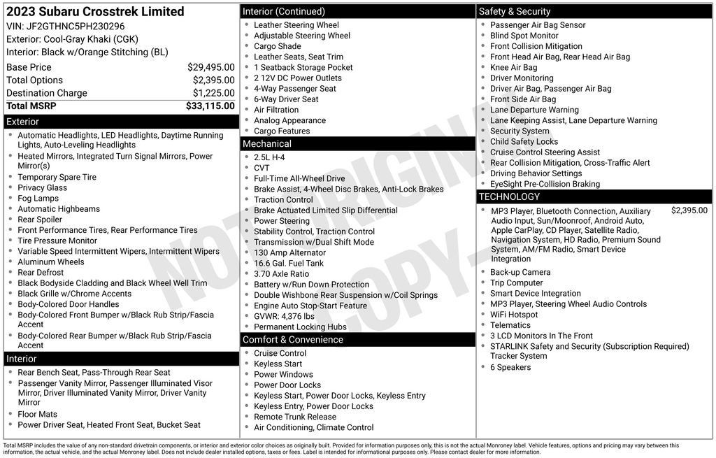 Certified 2023 Subaru Crosstrek 2.5i Limited AWD/4WD image 34