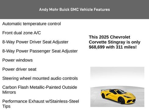 Used 2025 Chevrolet Corvette Stingray Coupe w/ 1LT RWD image 12