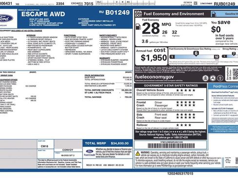 Used 2024 Ford Escape ST-Line w/ Tech Pack #1 AWD/4WD image 26