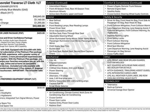 Used 2023 Chevrolet Traverse LT w/ LPO, Floor Liner Package AWD/4WD image 9