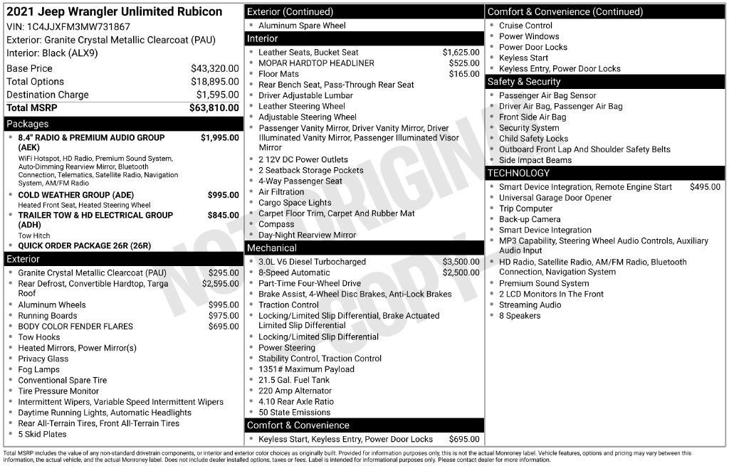 Used 2021 Jeep Wrangler Unlimited Rubicon AWD/4WD image 24