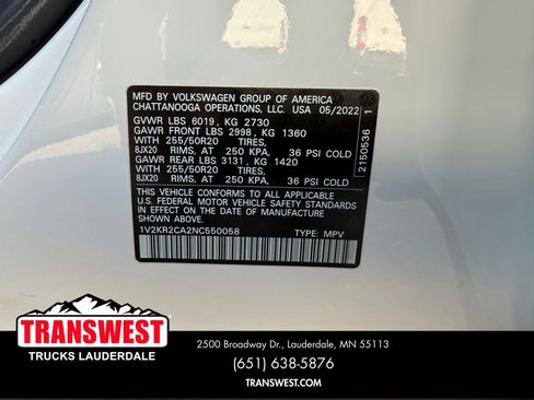 Used 2022 Volkswagen Atlas SE AWD/4WD image 21