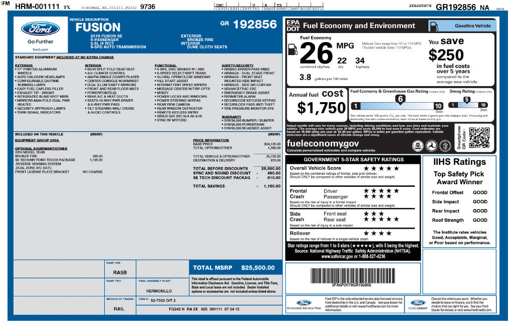 Used 2016 Ford Fusion SE FWD image 37