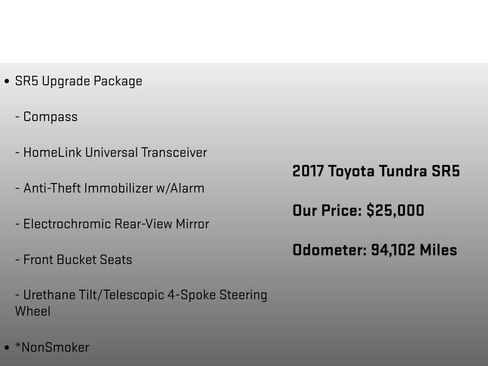 Used 2017 Toyota Tundra SR5 w/ SR5 Upgrade Package RWD image 6