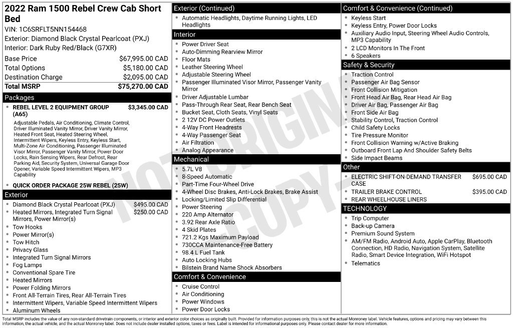 Used 2022 RAM 1500 Rebel w/ Rebel Level 2 Equipment Group AWD/4WD image 68