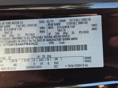 Used 2019 Ford F150 XLT w/ Equipment Group 302A Luxury image 22