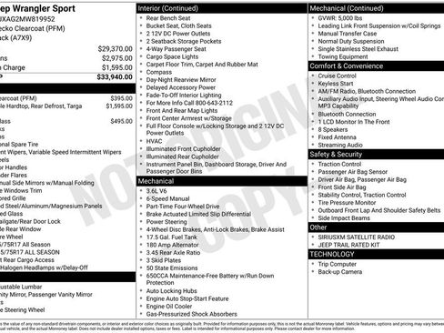 Used 2021 Jeep Wrangler Sport image 6