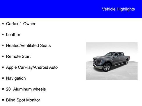 Certified 2023 Ford F150 Lariat w/ Equipment Group 502A High AWD/4WD image 2