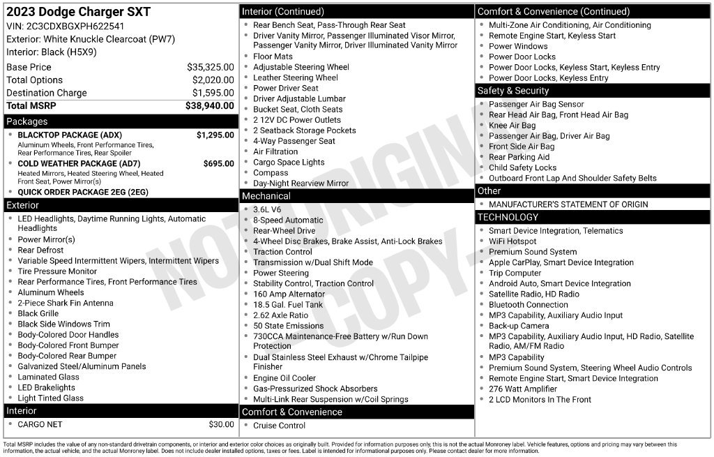 Used 2023 Dodge Charger SXT w/ Blacktop Package RWD image 27