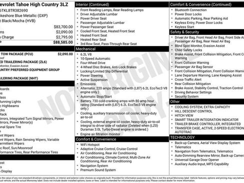 New 2026 Chevrolet Tahoe High Country w/ Sun And Tow Package AWD/4WD image 10