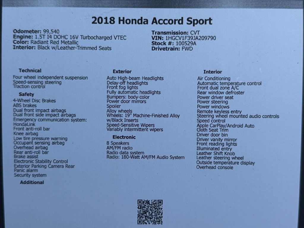 Used 2018 Honda Accord Sport image 45