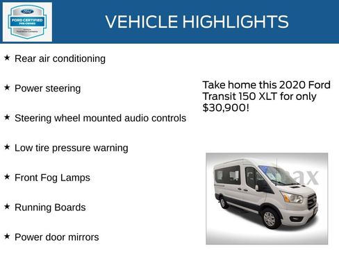 Certified 2020 Ford Transit 150 XLT image 34