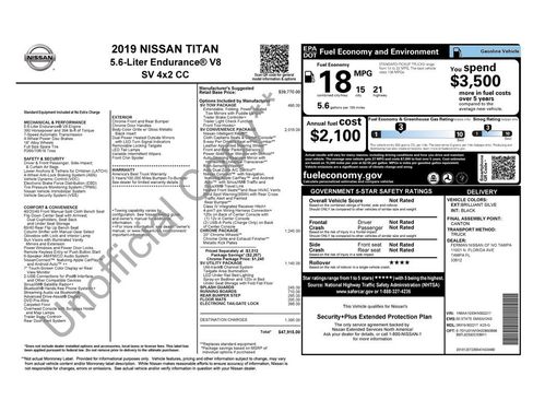 Used 2019 Nissan Titan SV w/ SV Convenience Package RWD image 5