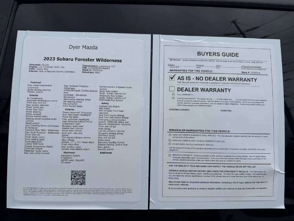 Certified 2023 Subaru Forester Wilderness AWD/4WD image 25