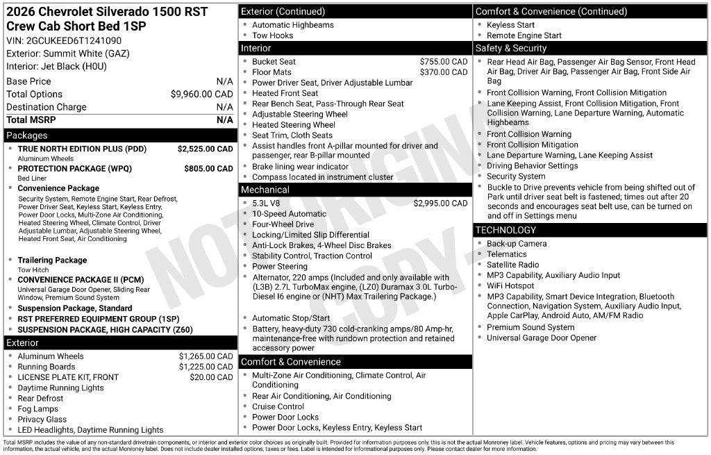 New 2026 Chevrolet Silverado 1500 RST w/ True North Edition Plus AWD/4WD image 8
