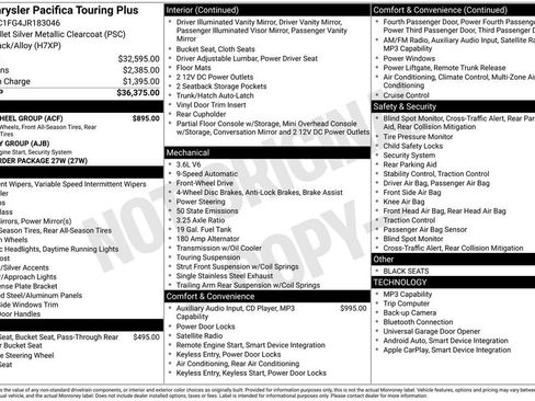 Used 2018 Chrysler Pacifica Touring Plus w/ Tire & Wheel Group FWD image 2