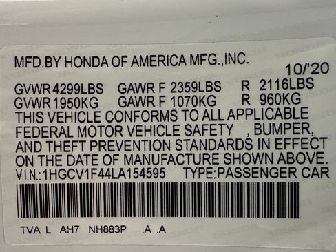 Used 2020 Honda Accord EX image 11