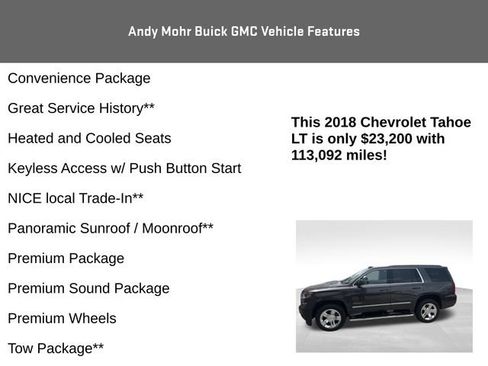 Used 2018 Chevrolet Tahoe LT w/ LT Signature Package AWD/4WD image 8