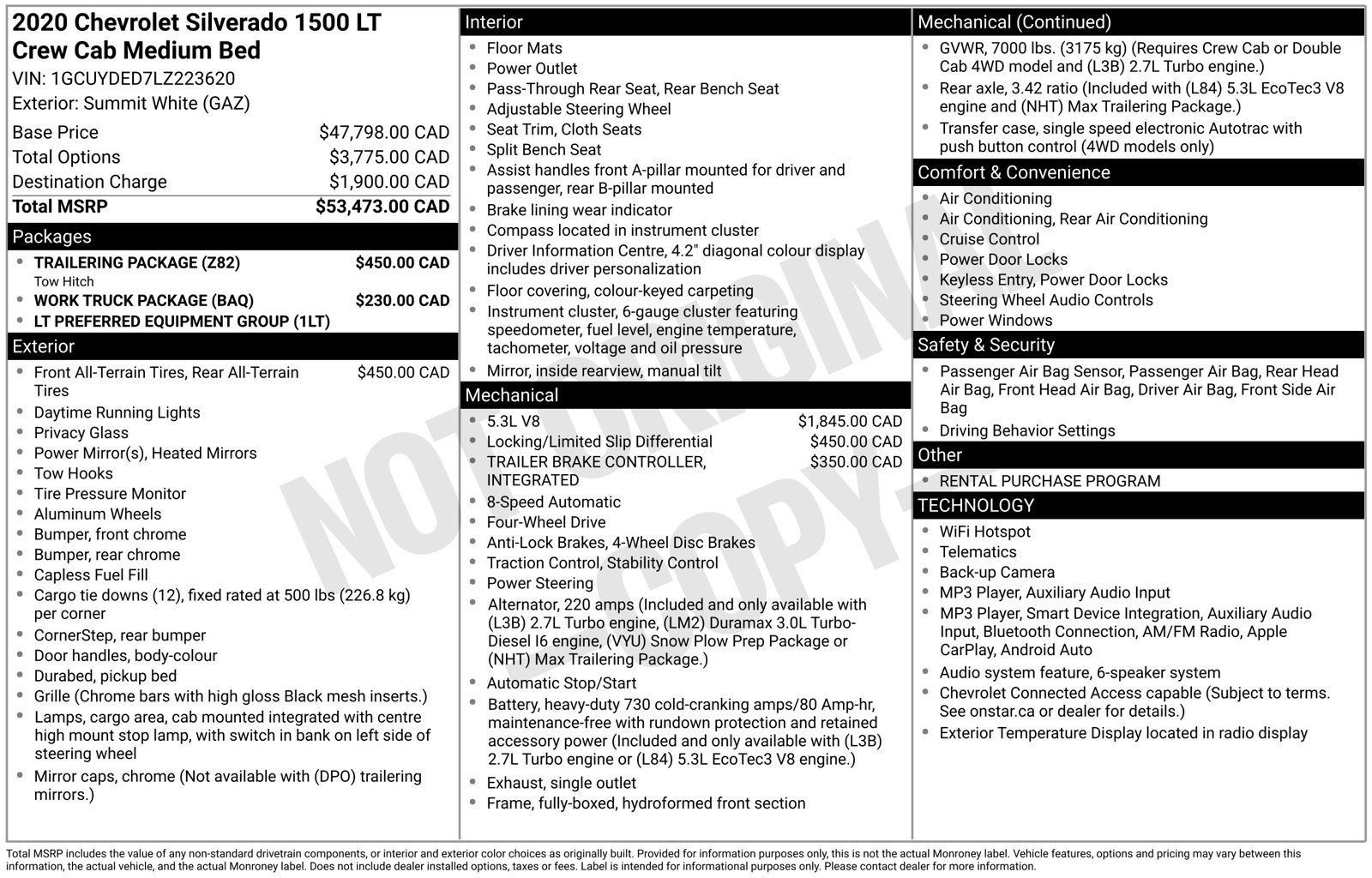 Used 2020 Chevrolet Silverado 1500 LT w/ Trailering Package AWD/4WD image 7