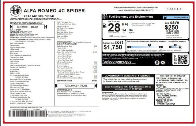 Used 2016 Alfa Romeo 4C Spider RWD image 12